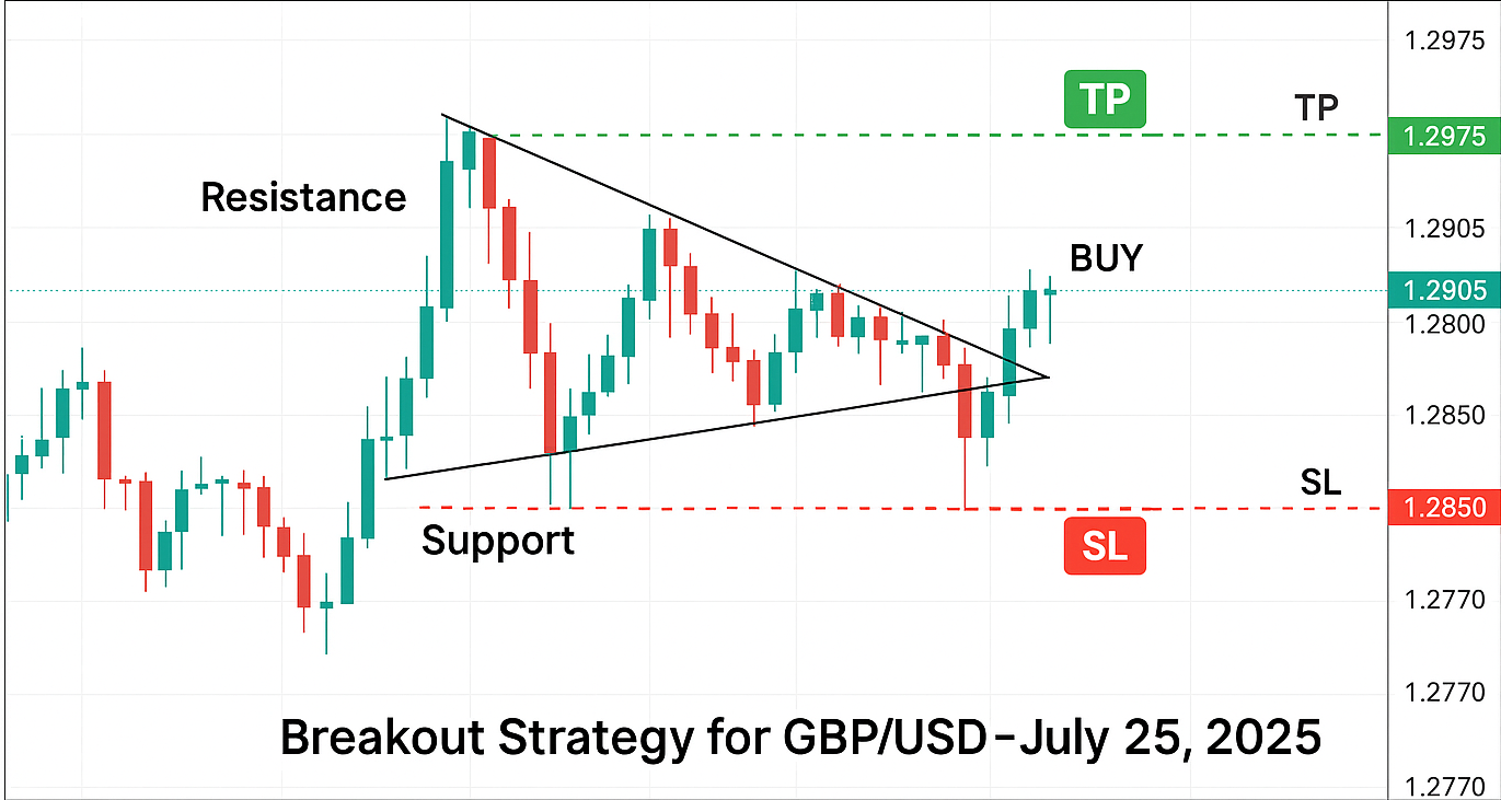 Chiến Lược Breakout GBP/USD – Nắm Bắt Đột Phá Ngắn Hạn Ngày 25/07/2025