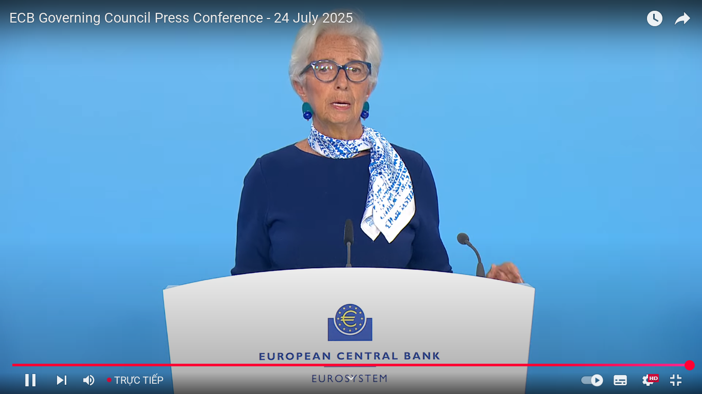 Lagarde phát biểu về triển vọng chính sách sau khi giữ nguyên lãi suất chủ chốt