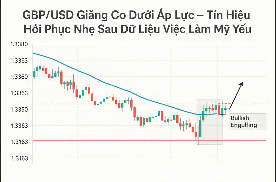 GBP/USD Giằng Co Dưới Áp Lực – Tín Hiệu Hồi Phục Nhẹ Sau Dữ Liệu Việc Làm Mỹ Yếu