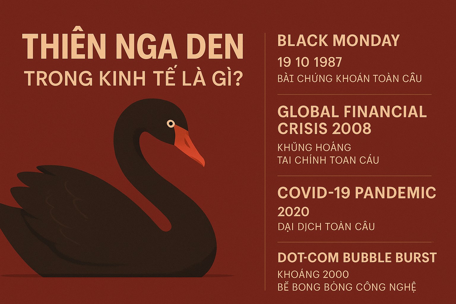 Hiện tượng Thiên nga đen trong kinh tế là gì? Những lần “tấn công” làm rung chuyển nền kinh tế thế giới