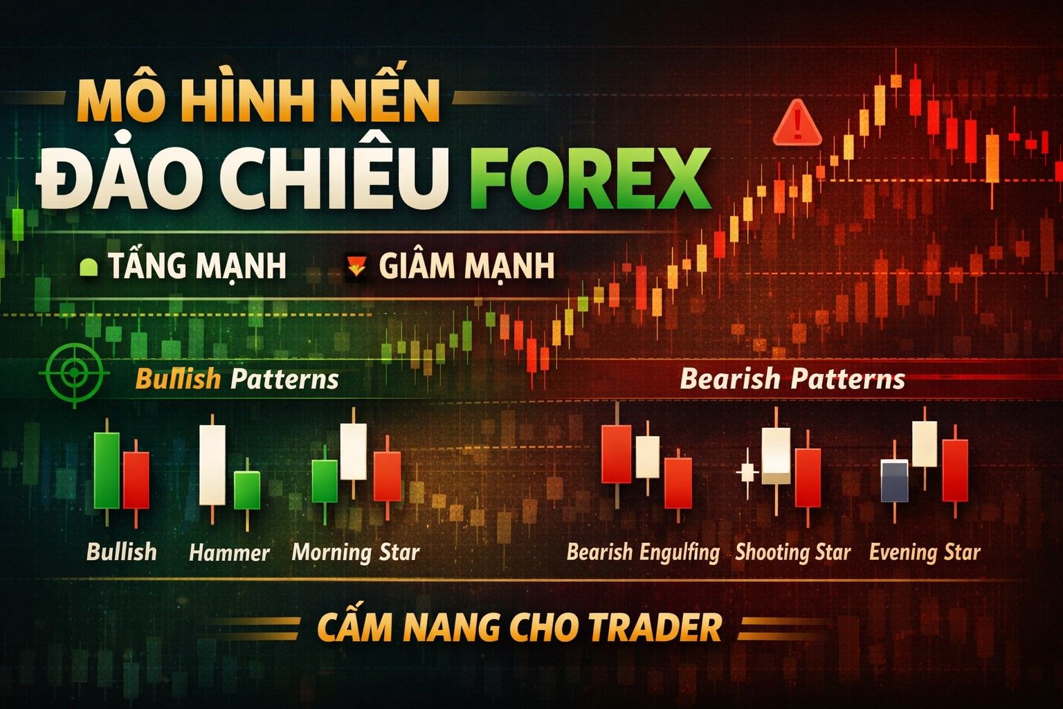Tổng hợp các mô hình nến đảo chiều tăng & giảm mạnh nhất trong forex
