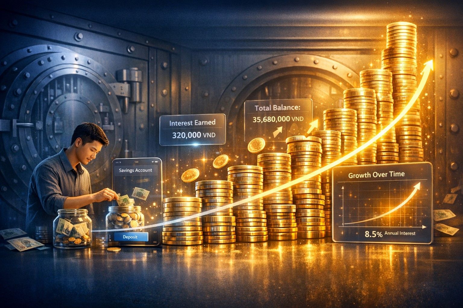 4 bước gửi tiền tiết kiệm nhận lãi suất kép tại Việt Nam: Hướng dẫn đơn giản giúp tối ưu lợi nhuận an toàn