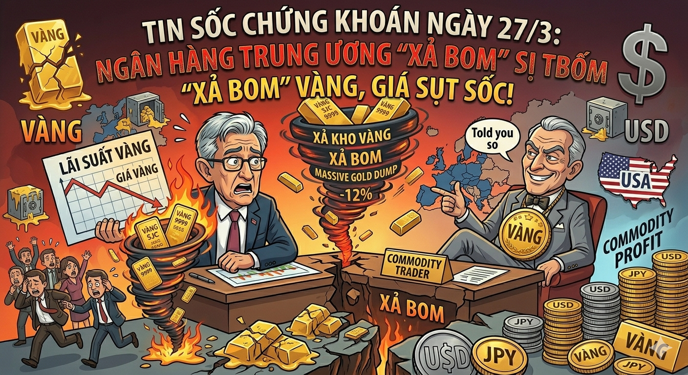 Tin Sốc Chứng Khoán Ngày 27/3: Ngân Hàng Trung Ương "Xả Bom" Vàng, Giá Sụt Sốc!