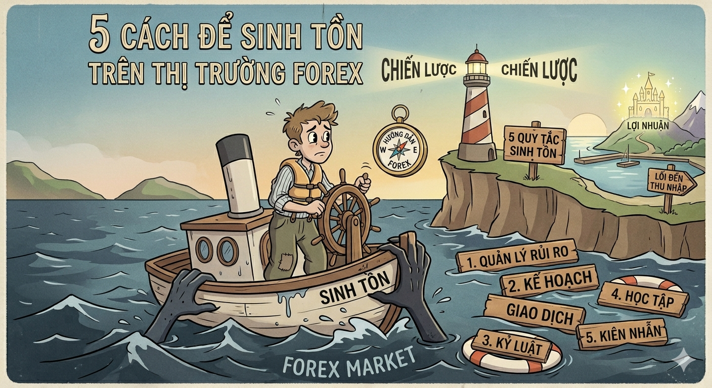 5 Cách Để Sinh Tồn Trên Thị Trường Forex Trước Khi Nghĩ Đến Kiếm Tiền