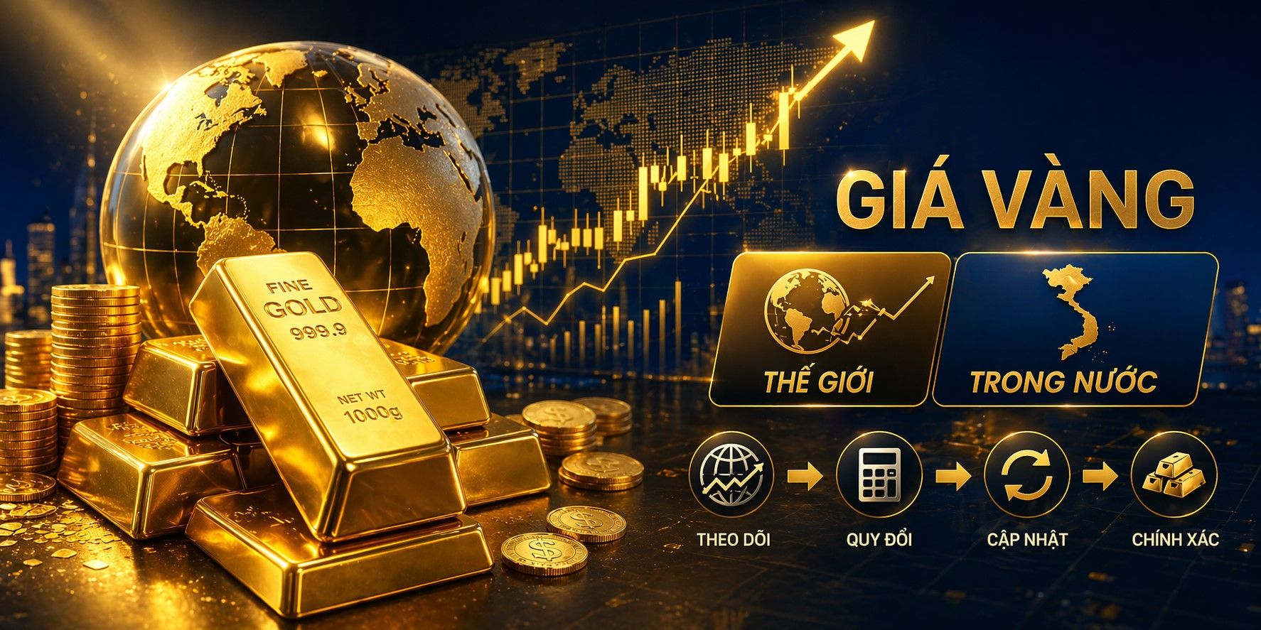 Hướng dẫn xem giá vàng thế giới hôm nay và cách quy đổi sang giá vàng trong nước chính xác nhất