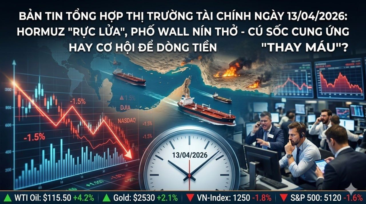 Bản tin tổng hợp thị trường tài chính ngày 13/04/2026: Hormuz "rực lửa", Phố Wall nín thở - Cú sốc cung ứng hay cơ hội để dòng tiền "thay máu"?
