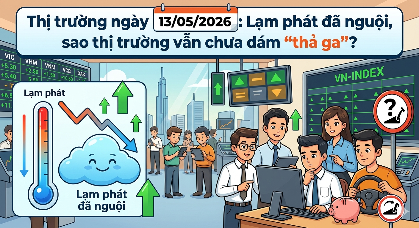 Thị trường ngày 13/05/2026: Lạm phát đã nguội, sao thị trường vẫn chưa dám “thả ga”?