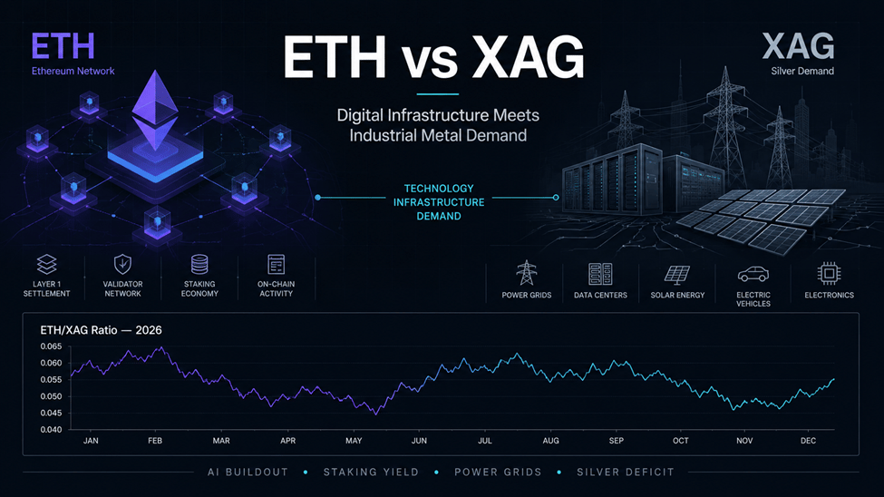Thời khắc bùng nổ của Ethereum: Khi tiền điện tử bắt đầu hoạt động như một loại hàng hóa (ETH so với XAG)