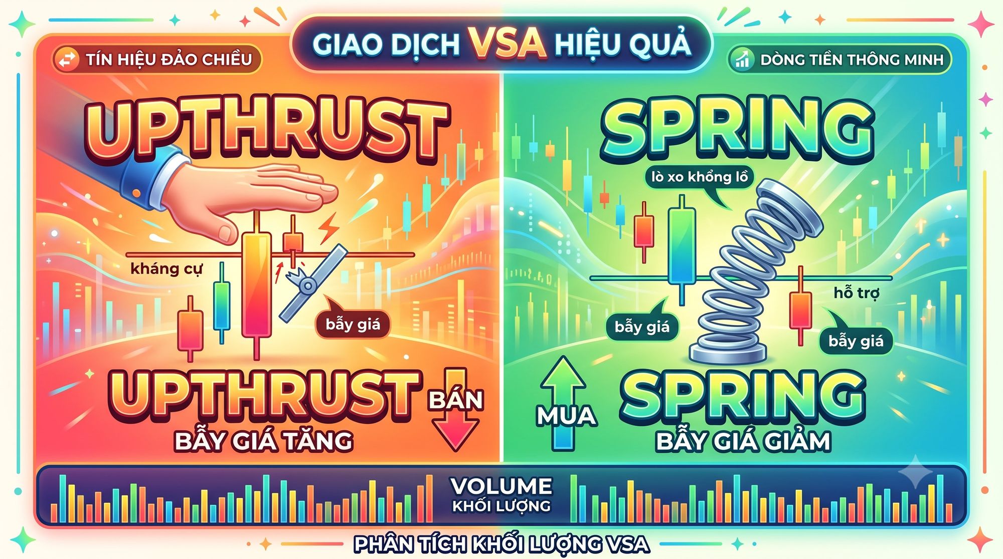 Upthrust và Spring là gì? Hướng dẫn giao dịch VSA hiệu quả