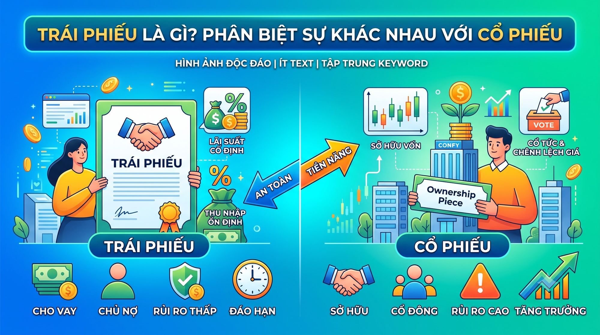 Trái phiếu là gì? Phân biệt sự khác nhau giữa cổ phiếu và trái phiếu