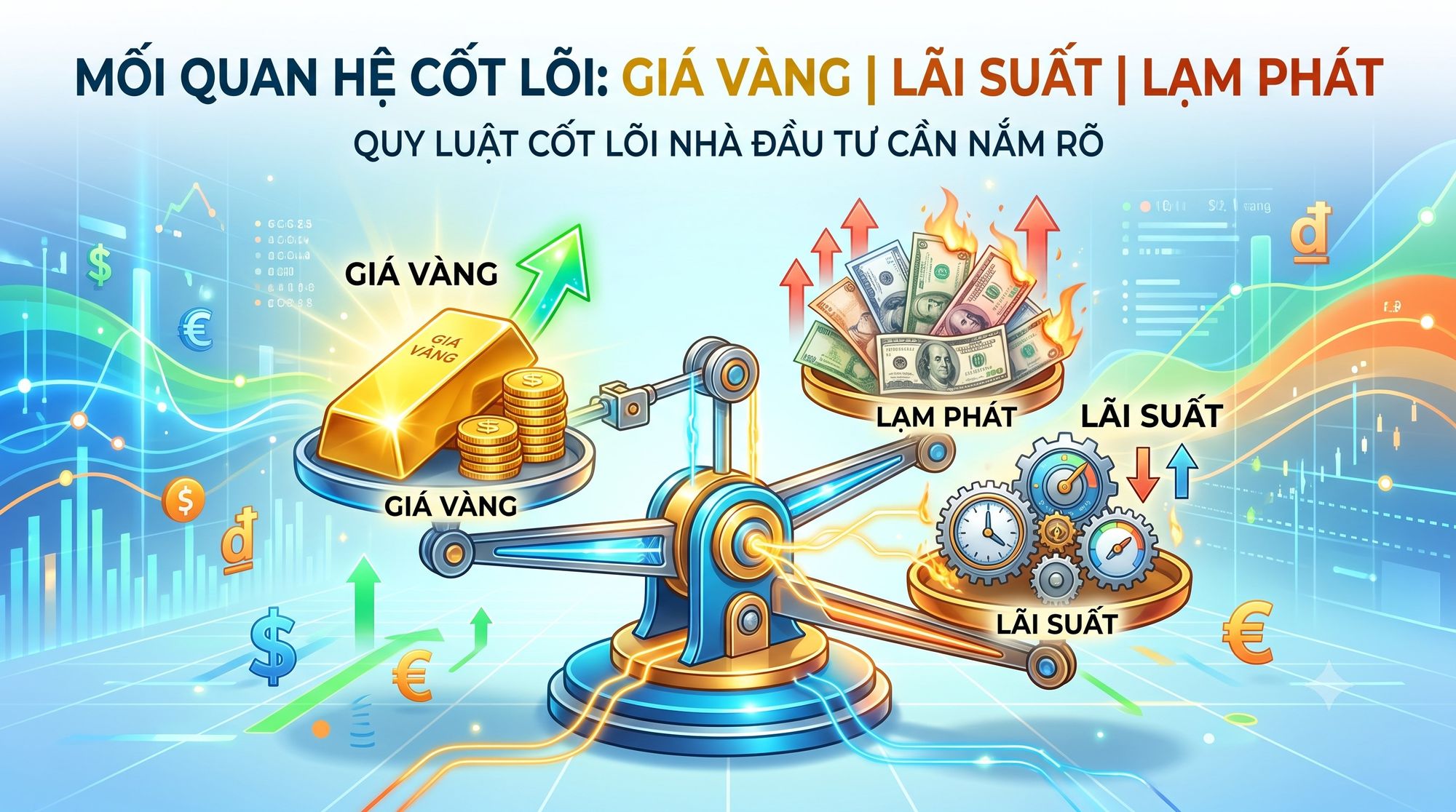 Mối quan hệ giữa giá vàng, lãi suất và lạm phát: Quy luật cốt lõi nhà đầu tư cần nắm rõ