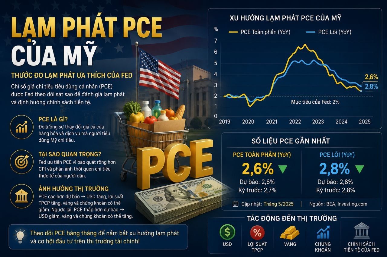 Lạm phát PCE cốt lõi của Mỹ dự kiến ​​sẽ tiếp tục gây áp lực lên Cục Dự trữ Liên bang (Fed) buộc phải tăng lãi suất.