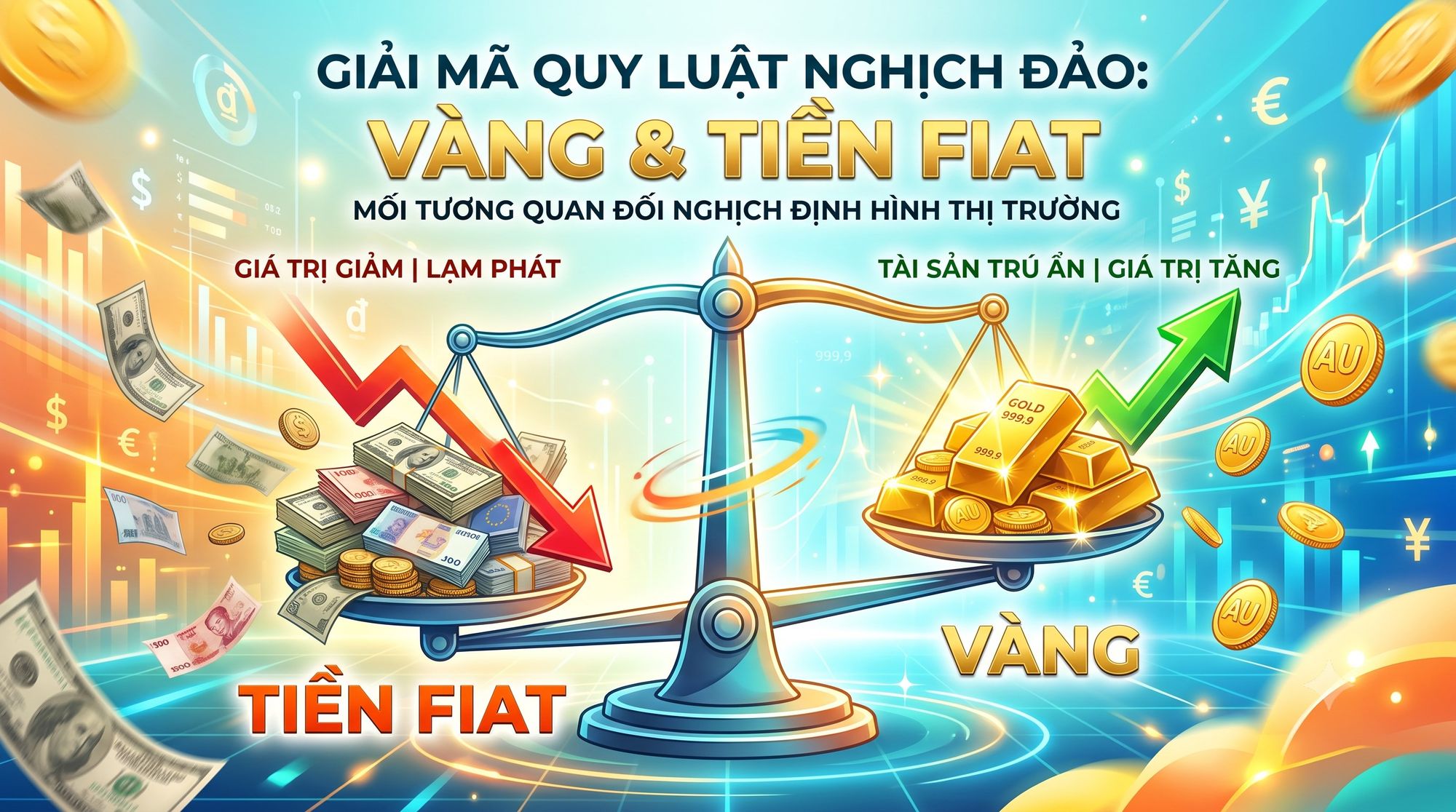Vàng và tiền Fiat có mối tương quan gì? Giải mã quy luật nghịch đảo định hình thị trường