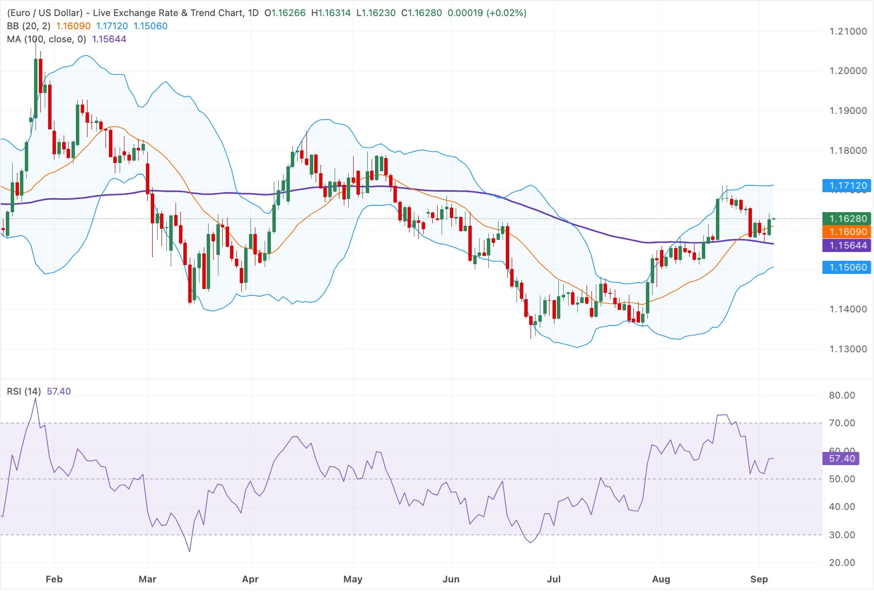Euro ổn định trên mức 1.1600 khi các nhà giao dịch chờ đợi dữ liệu việc làm phi nông nghiệp (NFP) của Mỹ.