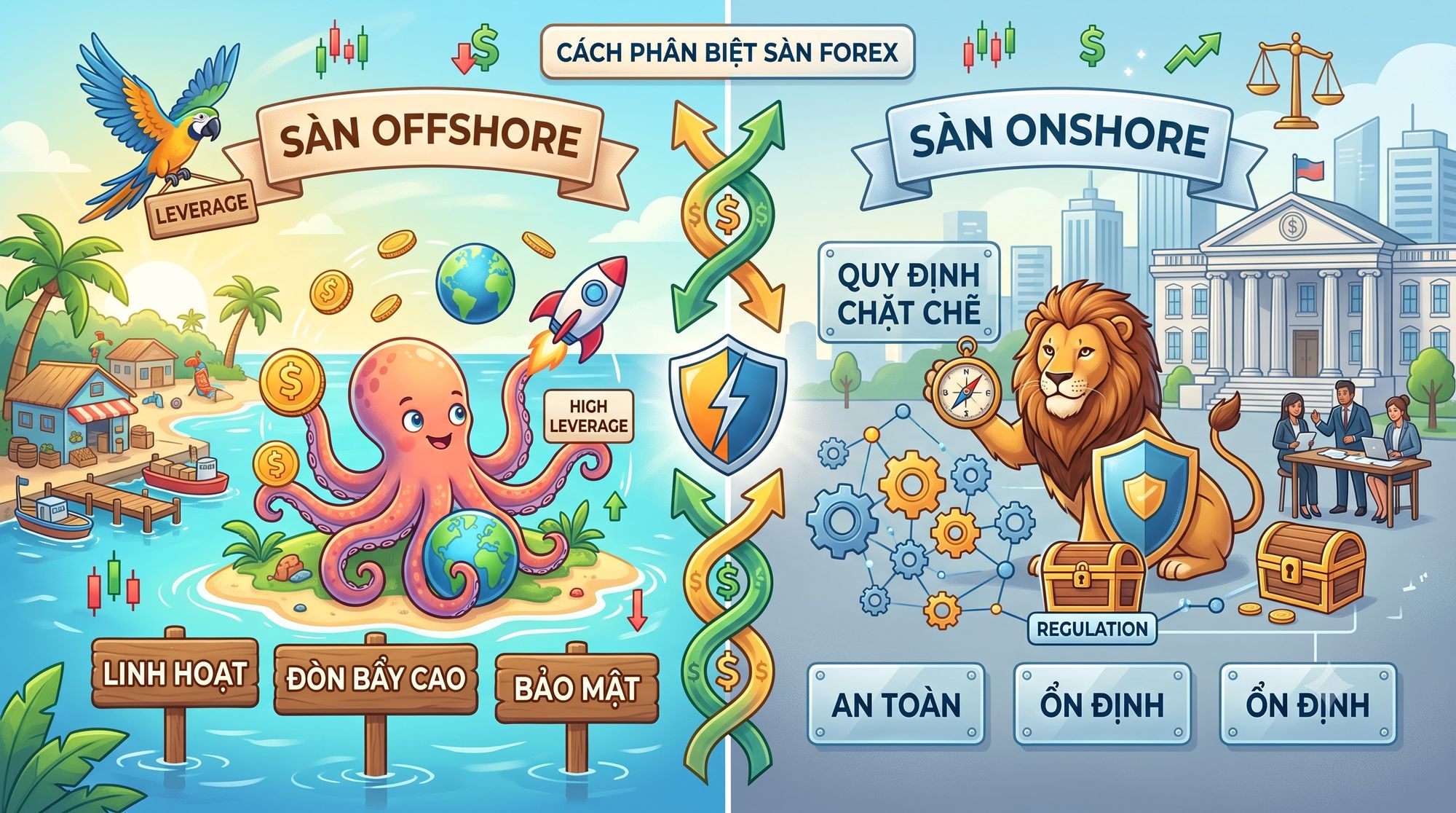 Cách phân biệt sàn Offshore và sàn Onshore trong forex