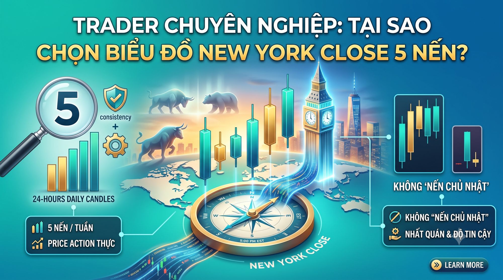 Lý do trader chuyên nghiệp chọn biểu đồ New York Close 5 nến