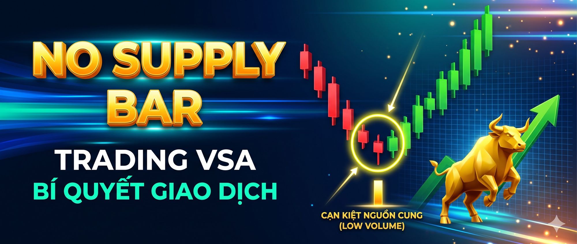 Dấu hiệu nhận biết và cách trade No Supply Bar trong VSA hiệu quả