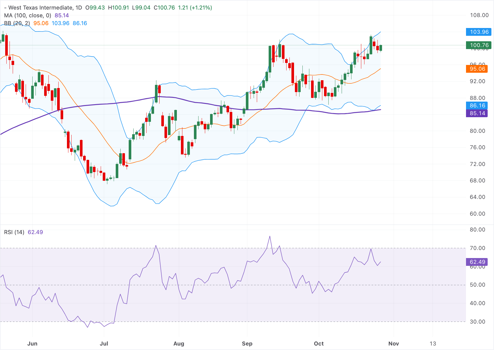 Giá dầu WTI tăng lên trên 100,50 USD sau cuộc đình công tại nhà máy lọc dầu của Ả Rập Xê Út.